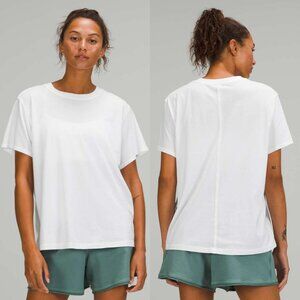 Lululemon Size 4 White Pima Cotton All Yours Short Sleeve Crewneck T-Shirt Top